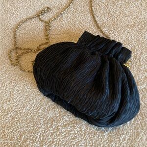 Vintage Vanessa Black Pleated Evening Bag
